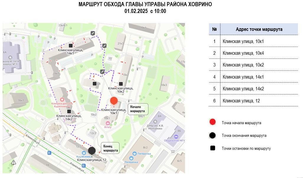 Субботний обход главы управы 01.02.2025
